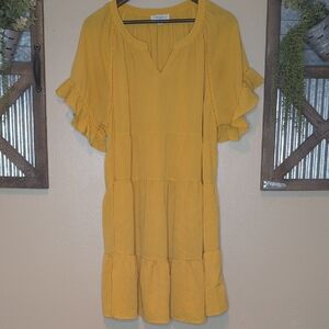 Umgee Yellow Midi Dress with Elegant Design